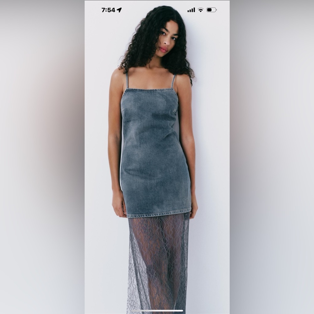 LACE TRIM DENIM DRESS-- Sold Out!!!